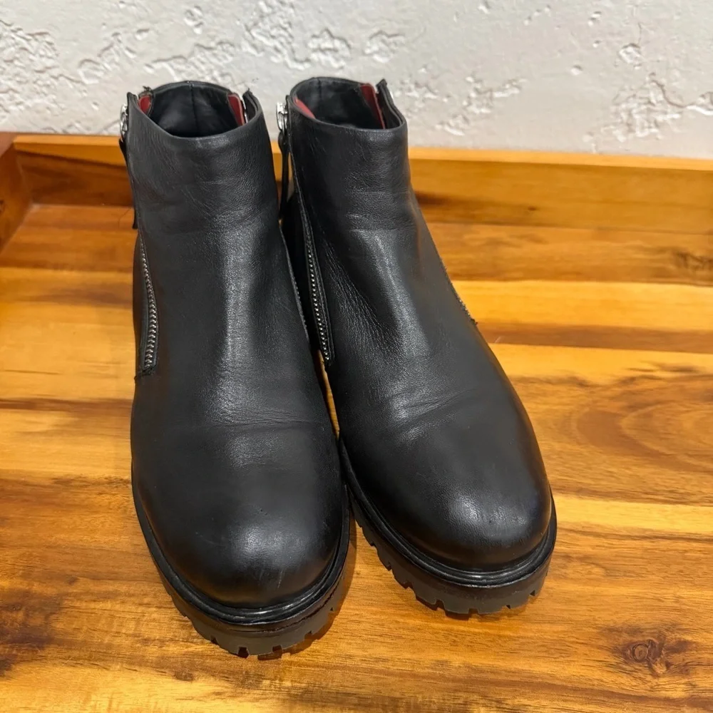 Halmanera 35mm Black Leather Ankle Boots